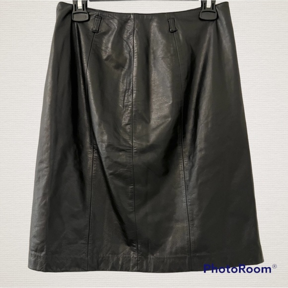 Loft Genuine Leather Midi Skirt - Picture 1 of 4